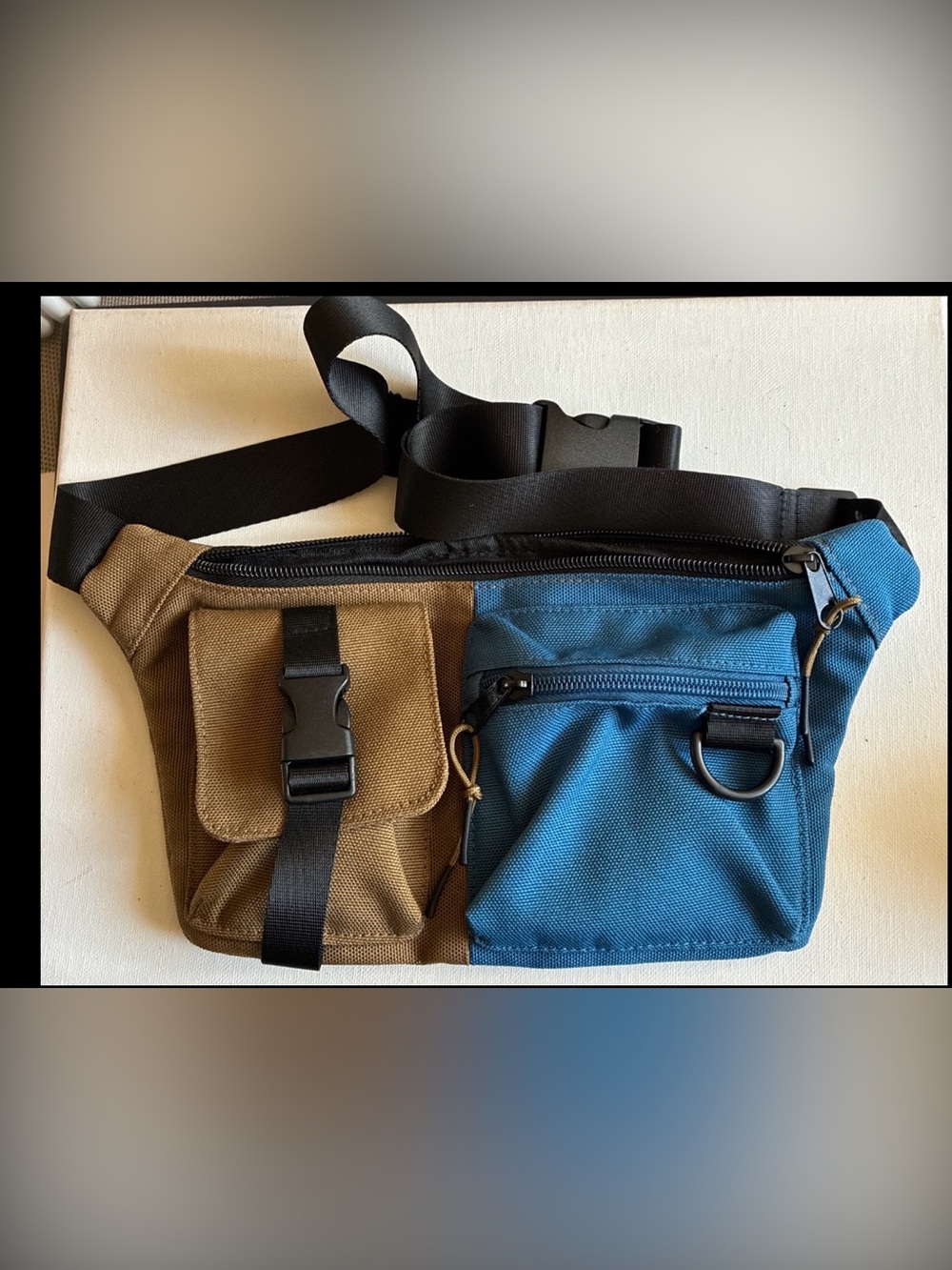 Original Use-Colorblock OS Fanny/Waist Pack Blue/Brown Adj Strap Zip/Buckle NEW